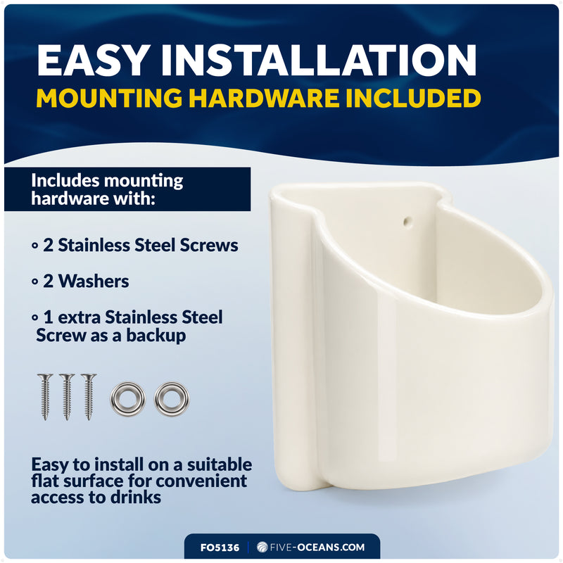 Cup Holder Insert, Off-White Marine-Grade PVC