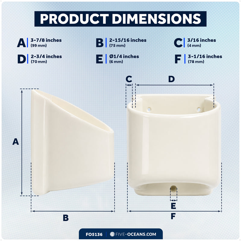 Cup Holder Insert, Off-White Marine-Grade PVC
