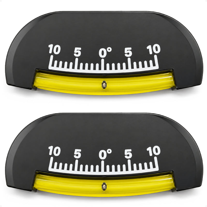 Marine Heel Angle Clinometer, -10 to 10 Degrees, ABS, 2-Pack