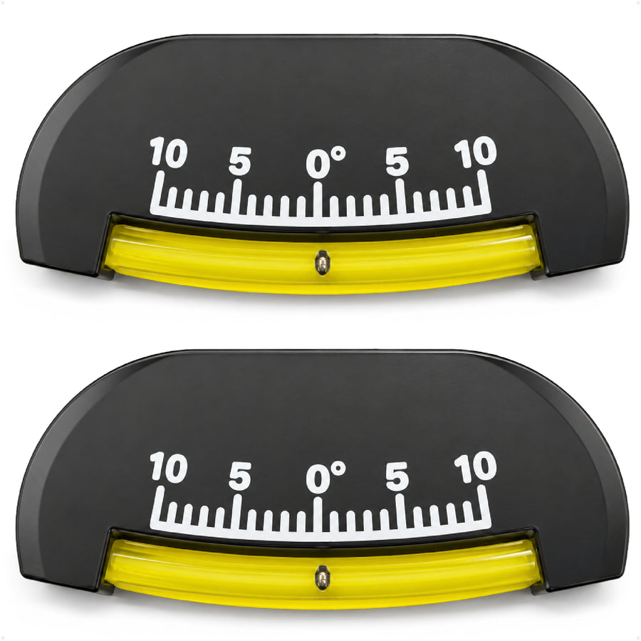 Marine Heel Angle Clinometer, -10 to 10 Degrees, ABS, 2-Pack