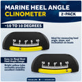 Marine Heel Angle Clinometer, -10 to 10 Degrees, ABS, 2-Pack