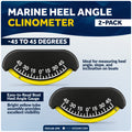 Marine Heel Angle Clinometer, -45 to 45 Degrees, ABS, 2-Pack