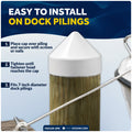 7" Marine Cone Dock Piling Caps, White, 4-Pack