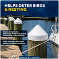 7" Marine Cone Dock Piling Caps, White, 4-Pack