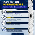 Anchor Rode - 5/16" x 50' Rope & 1/4" x 2' Galvanized Chain - Hand-Spliced - Five Oceans