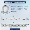 Anchor Rode - 3/8" x 75' Rope & 1/4" x 3' Galvanized Chain - Hand-Spliced - Five Oceans