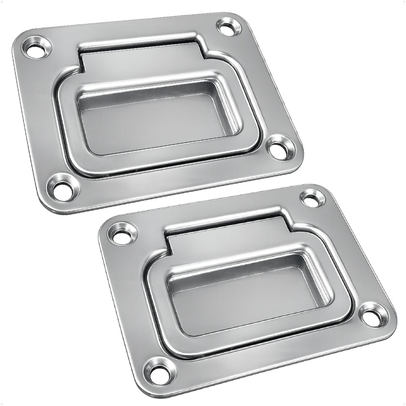 3" x 2-1/4" Flush Hatch Ring Pull, Stainless Steel, 2-Pack