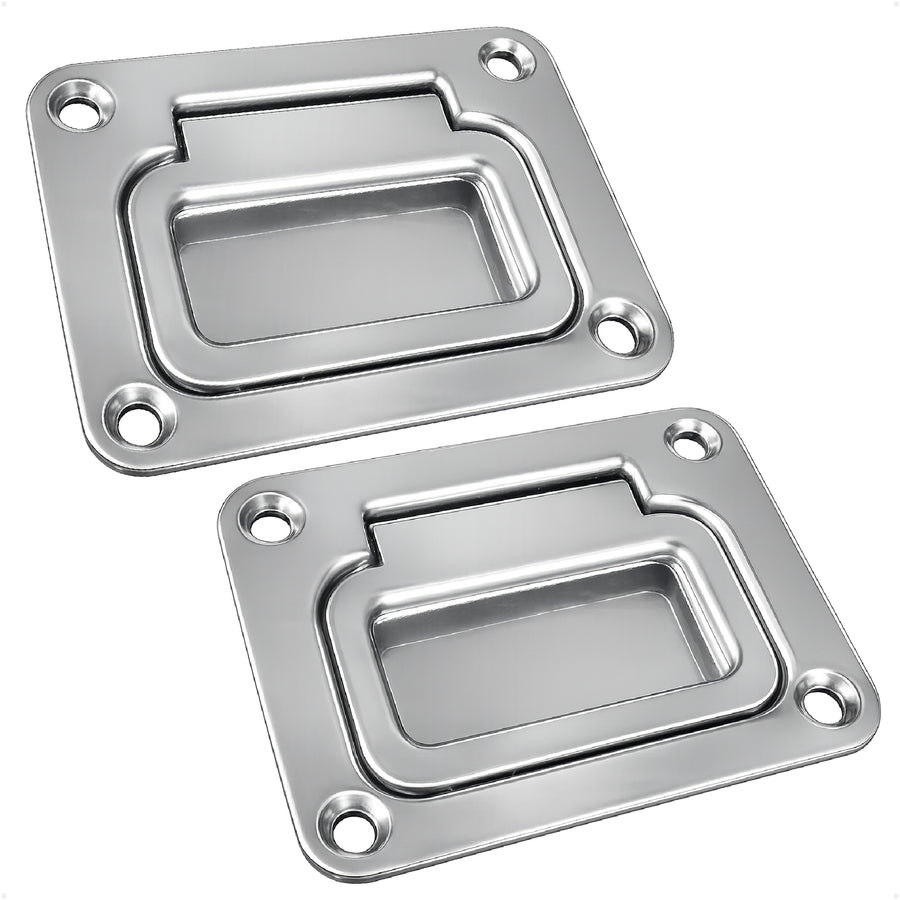 3" x 2-1/4" Flush Hatch Ring Pull, Stainless Steel, 2-Pack