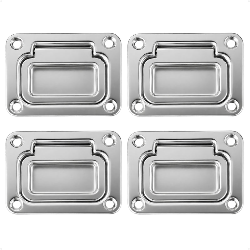 3" x 2-1/4" Flush Hatch Ring Pull, Stainless Steel, 4-Pack