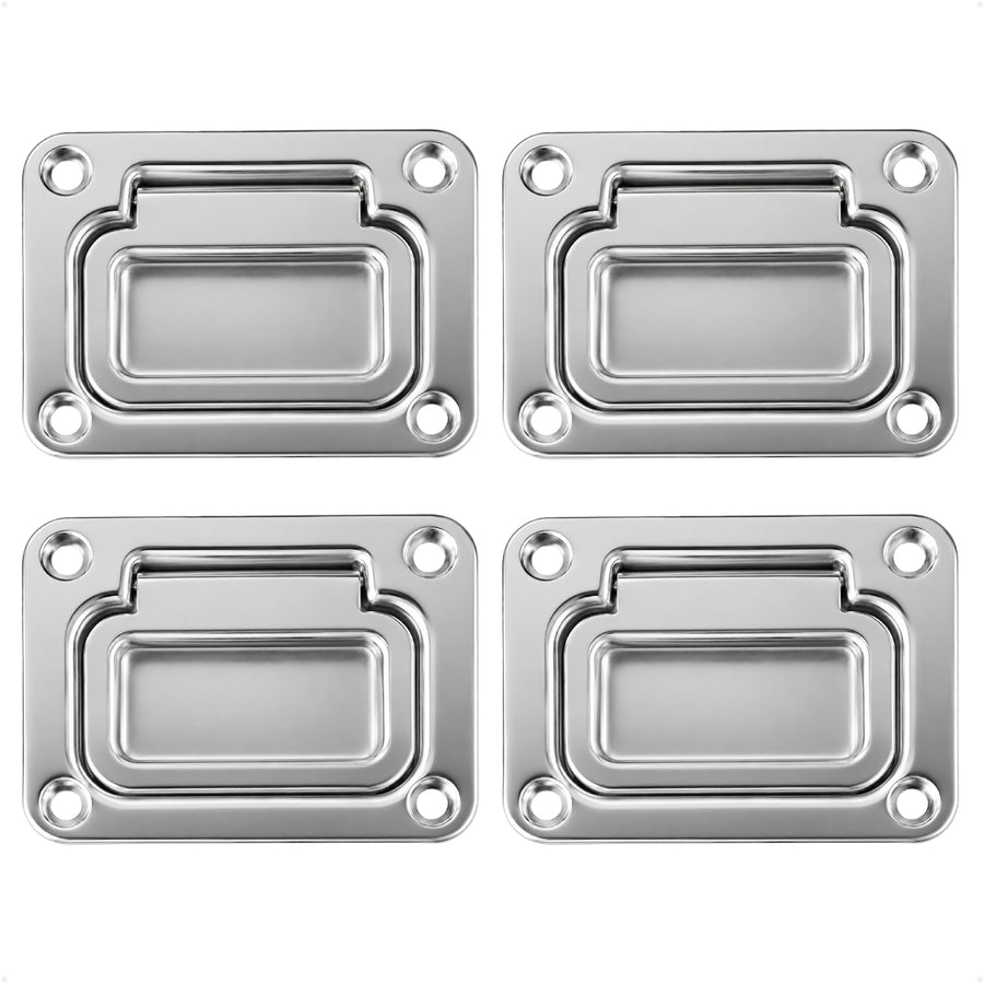3" x 2-1/4" Flush Hatch Ring Pull, Stainless Steel, 4-Pack