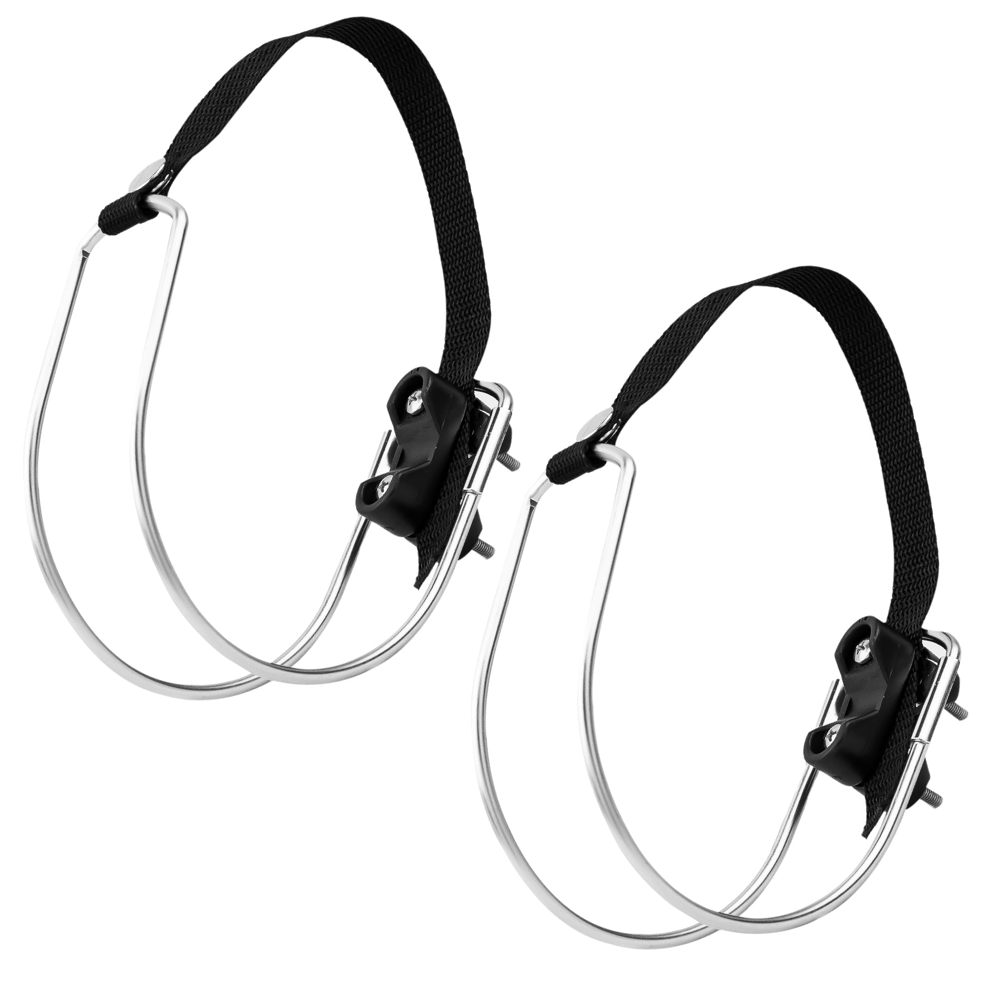 Ring Buoy Mounting Bracket Holder with Strap, Stainless Steel, Rail/Flat Mount - 2-Pack - FO555-M2 - Five Oceans
