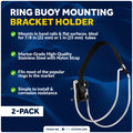 Ring Buoy Bracket, Stainless Steel, Rail Mount, 2-Pack - FO555-M2 - Five Oceans