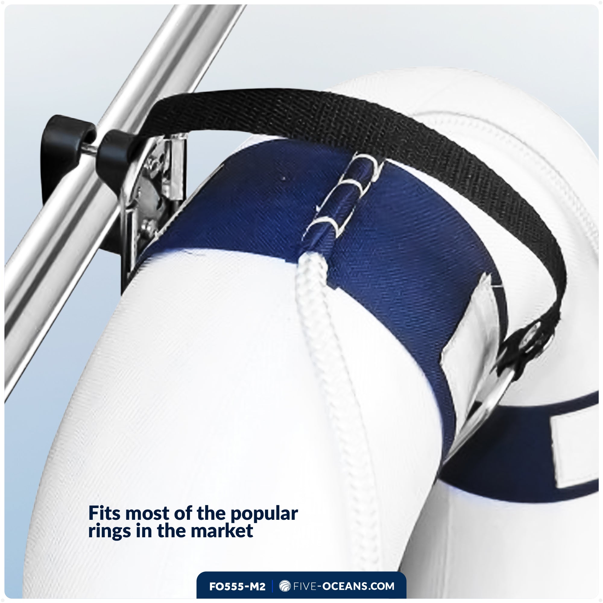 Ring Buoy Bracket, Stainless Steel, Rail Mount, 2-Pack - FO555-M2 - Five Oceans