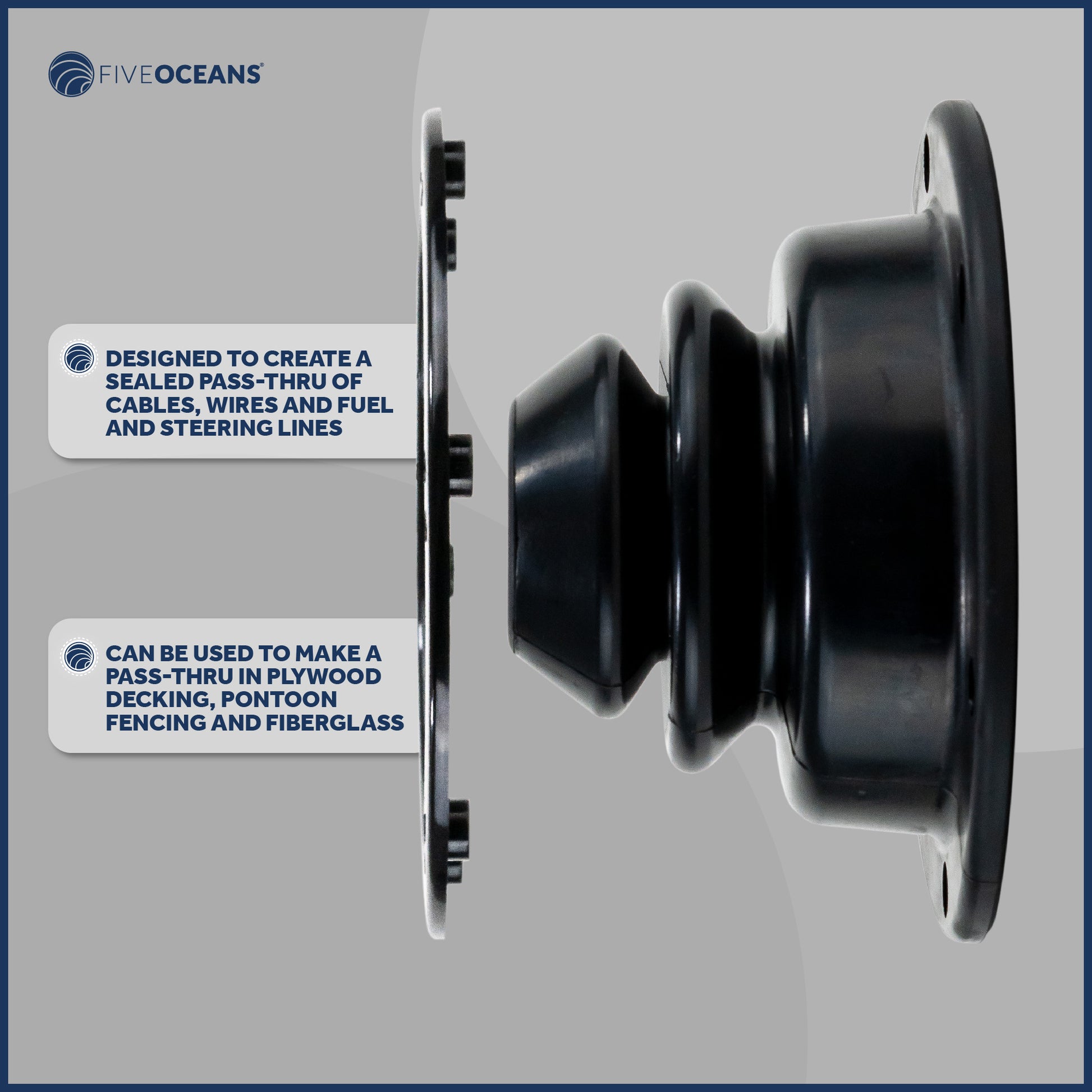 Rubber Motor Well Cable Boot, 5-1/2" - FO563 - Five Oceans