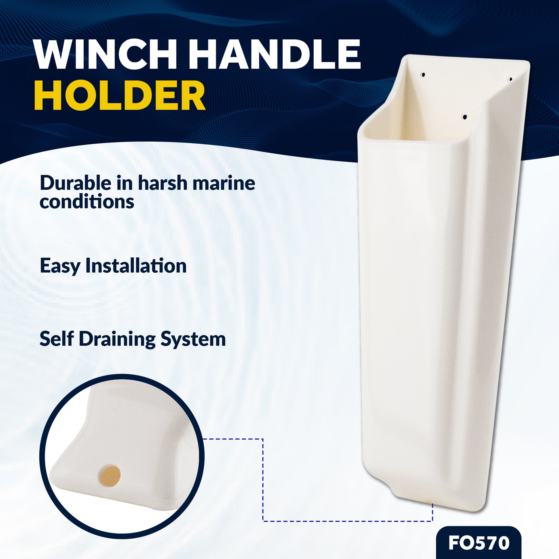 Winch Handle Holder, 9-1/2" Length - FO570 - Five Oceans