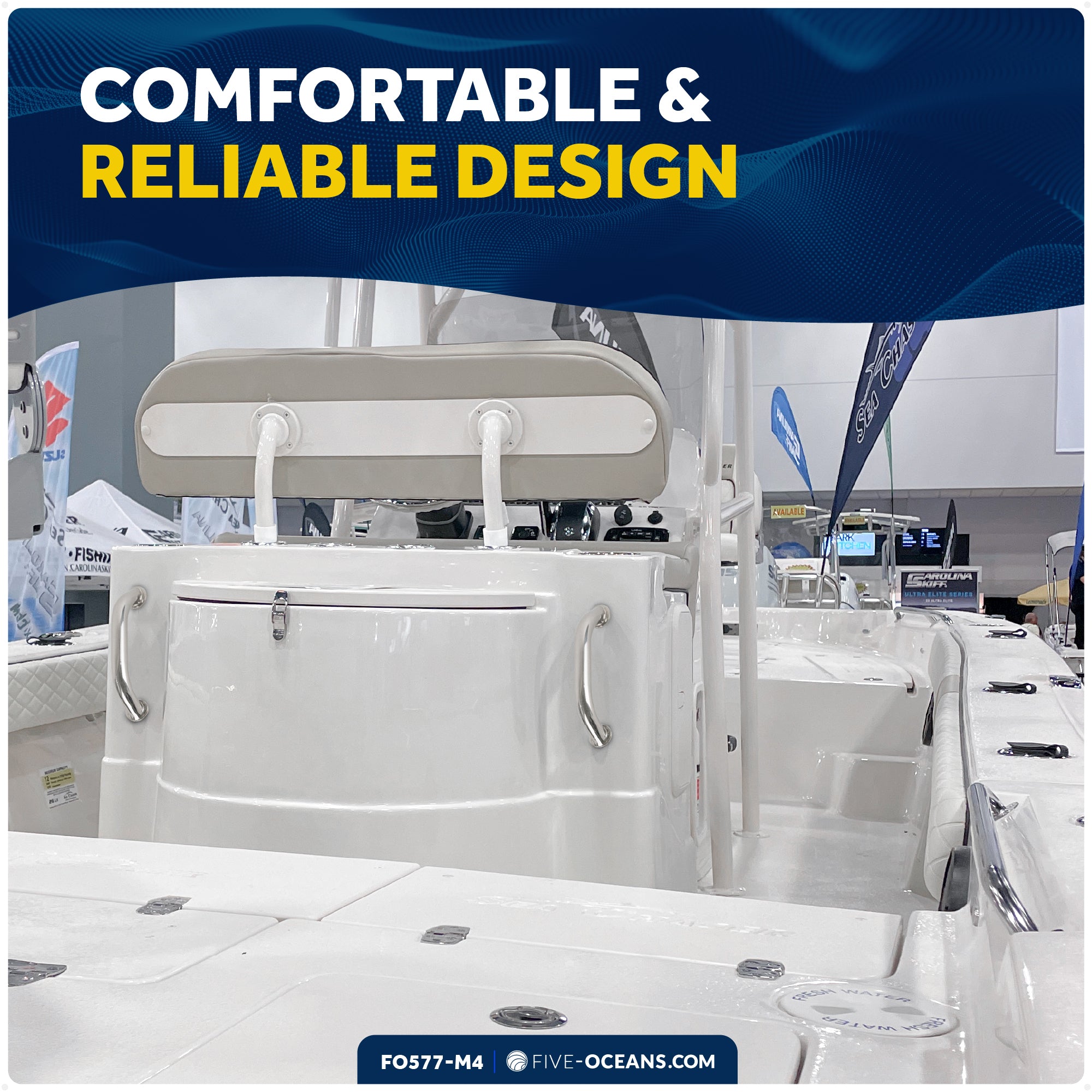 9" Grab Handle, AISI 316 Stainless Steel, 4-Pack - FO577-M4 - Five Oceans