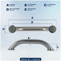 9" Grab Handle, AISI 316 Stainless Steel, 4-Pack - FO577-M4 - Five Oceans