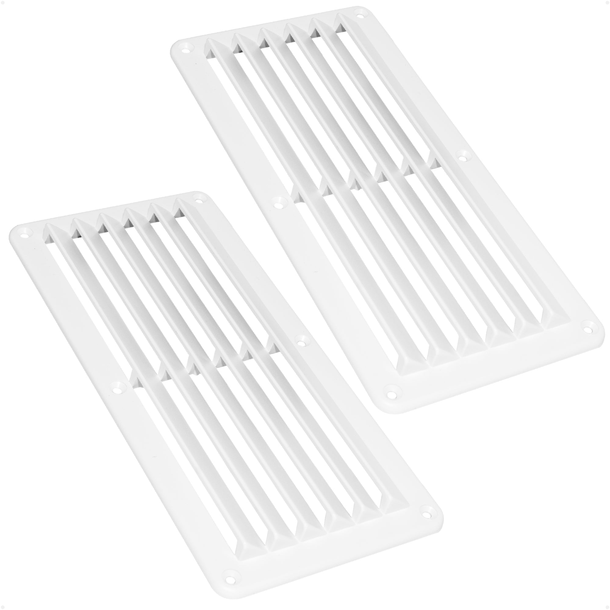 Rectangular Boat Marine Louvered Ventilators, 6 slots White 10-1/4" 2-Pack - FO590-M2