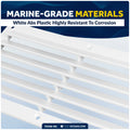 6-Slotted Louvered Ventilators, 4-7/8" x 10-1/4", White, 2-Pack - FO590 - Five Oceans