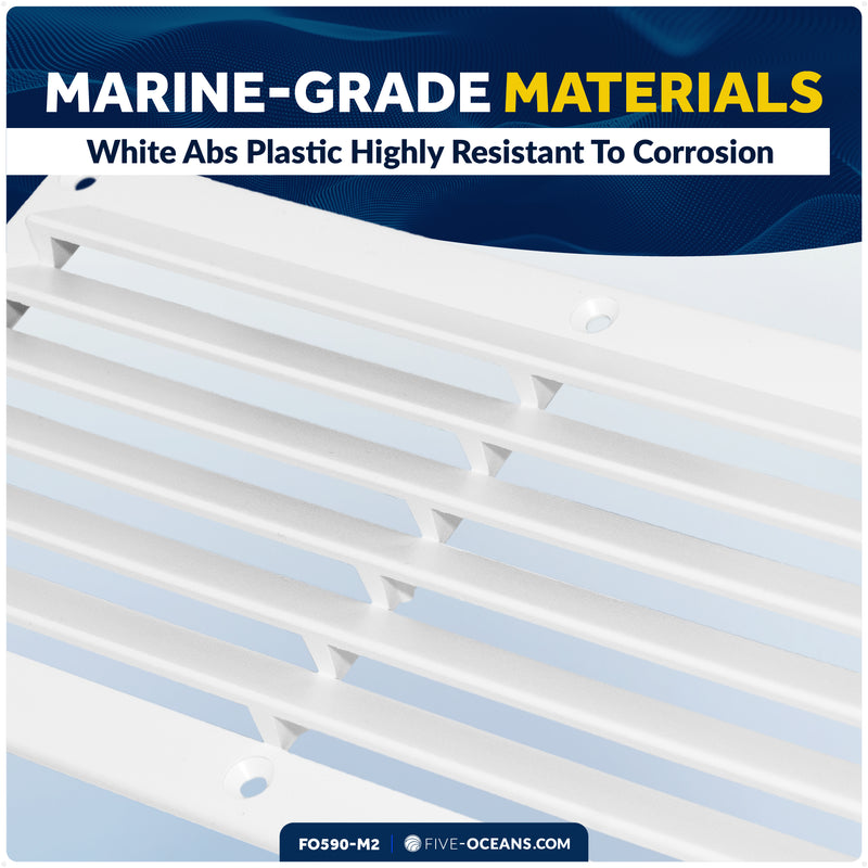6-Slotted Louvered Ventilators, 4-7/8" x 10-1/4", White, 2-Pack - FO590 - Five Oceans