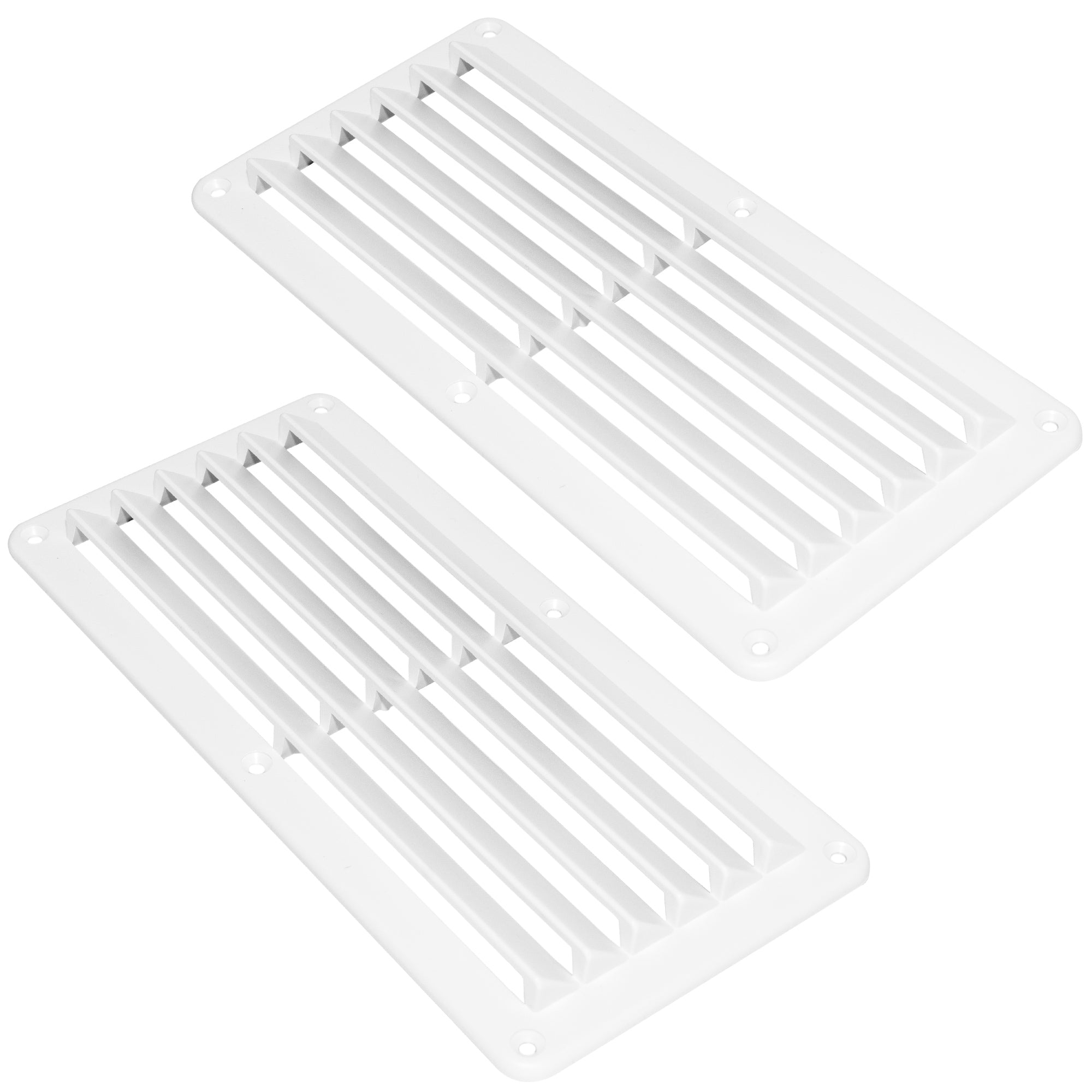 Rectangular Boat Marine Louvered Ventilators, 6 slots White 10-1/4" 2-Pack - FO590-M2 - Five Oceans