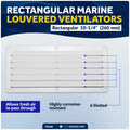6-Slotted Louvered Ventilators, 4-7/8" x 10-1/4", White - FO590 - Five Oceans