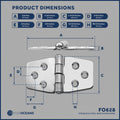 3" x 1-9/16" Door Hinge, 316 Stainless Steel - FO628 - Five Oceans