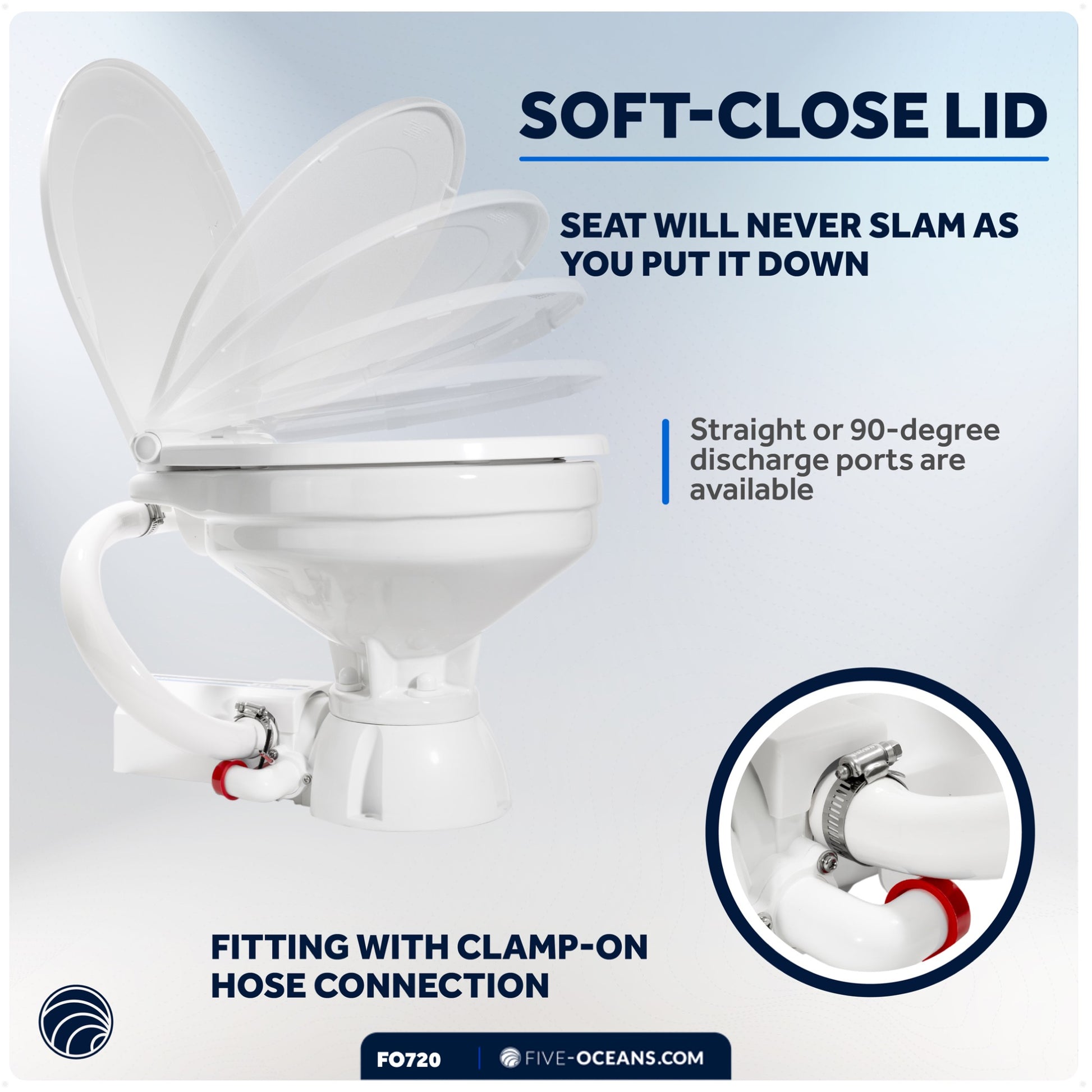 TMC Electric Toilet, Compact Bowl, 12V DC - FO720 - Five Oceans