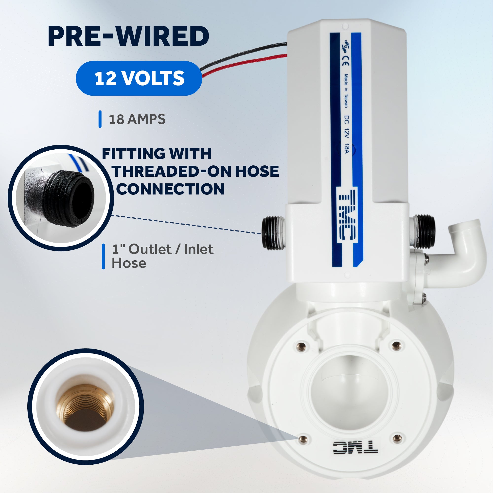 TMC Electric Toilet Macerator Conversion Kit, 12V DC - FO728 - Five Oceans