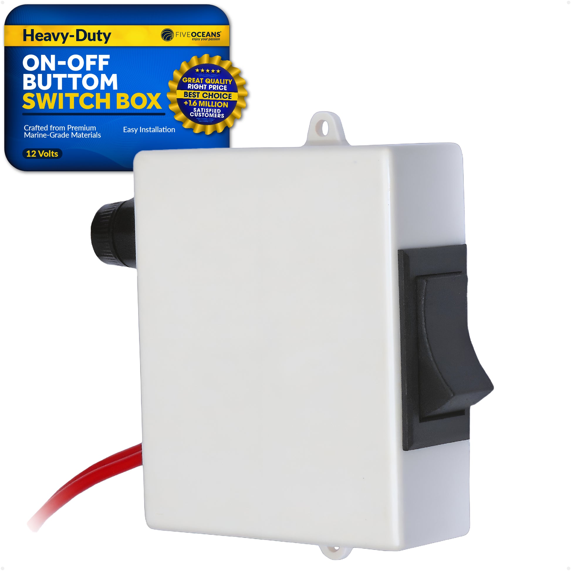 TMC Electric Toliet Momentary On-Off Push Button Switch Box - FO729 - Five Oceans