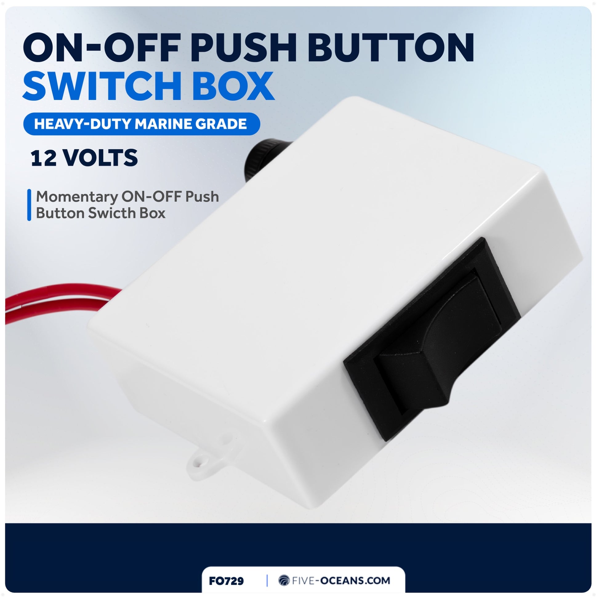 TMC Electric Toliet Momentary On-Off Push Button Switch Box - FO729 - Five Oceans