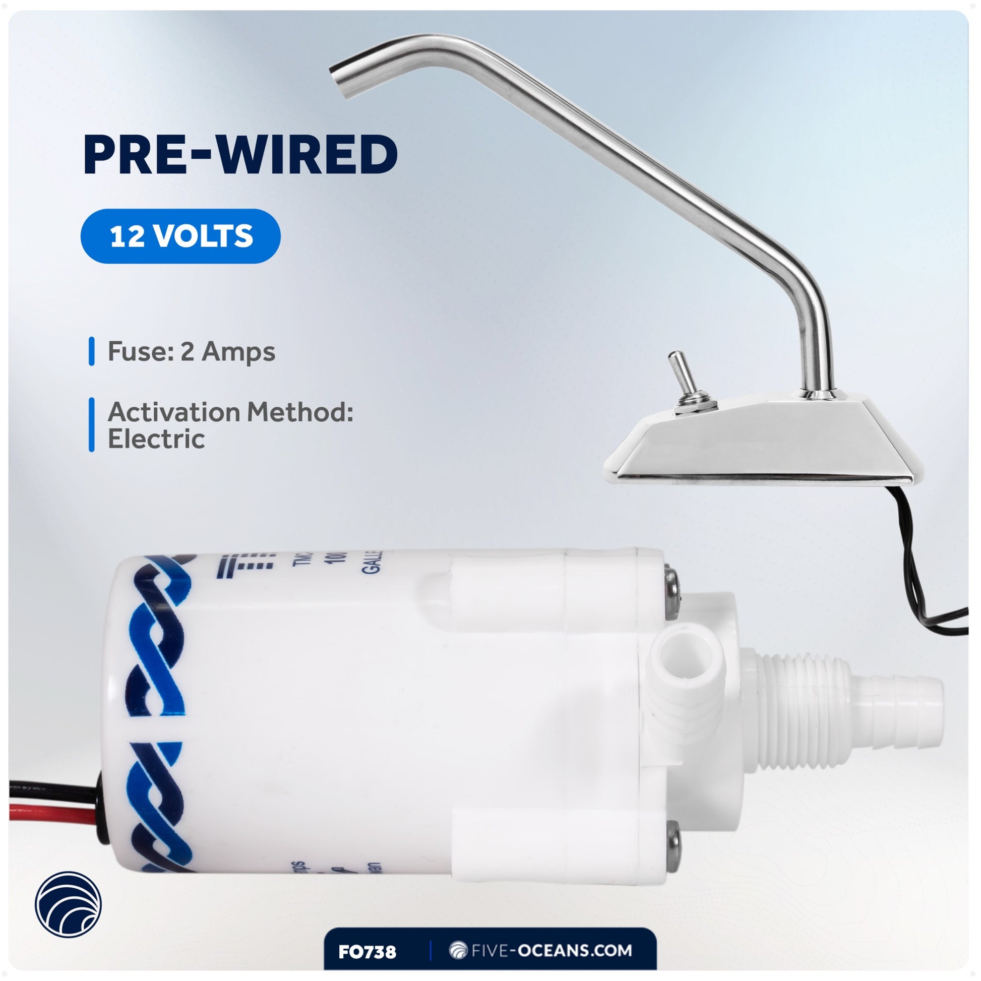 TMC Electric Galley Water Pump Kit with Faucet - FO738 - Five Oceans