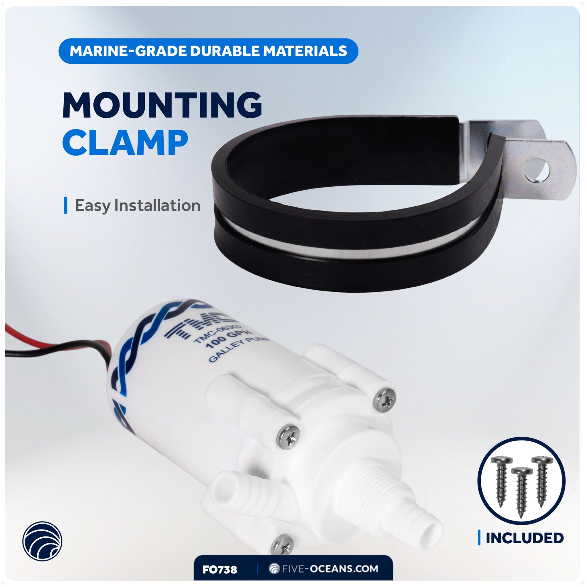 TMC Electric Galley Water Pump Kit with Faucet - FO738 - Five Oceans