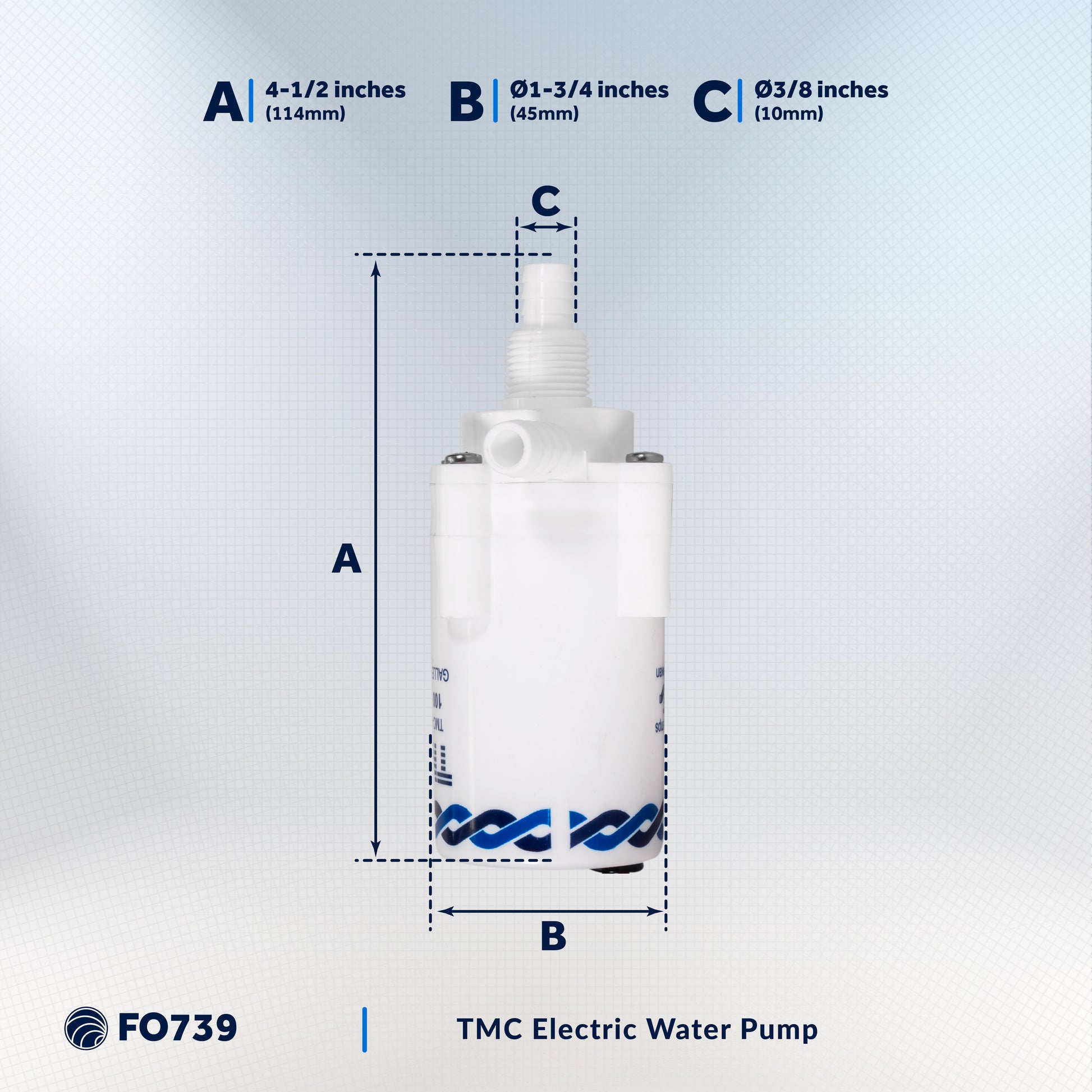 TMC Replacement Electric Galley Water Pump, 12V DC - FO739 - Five Oceans