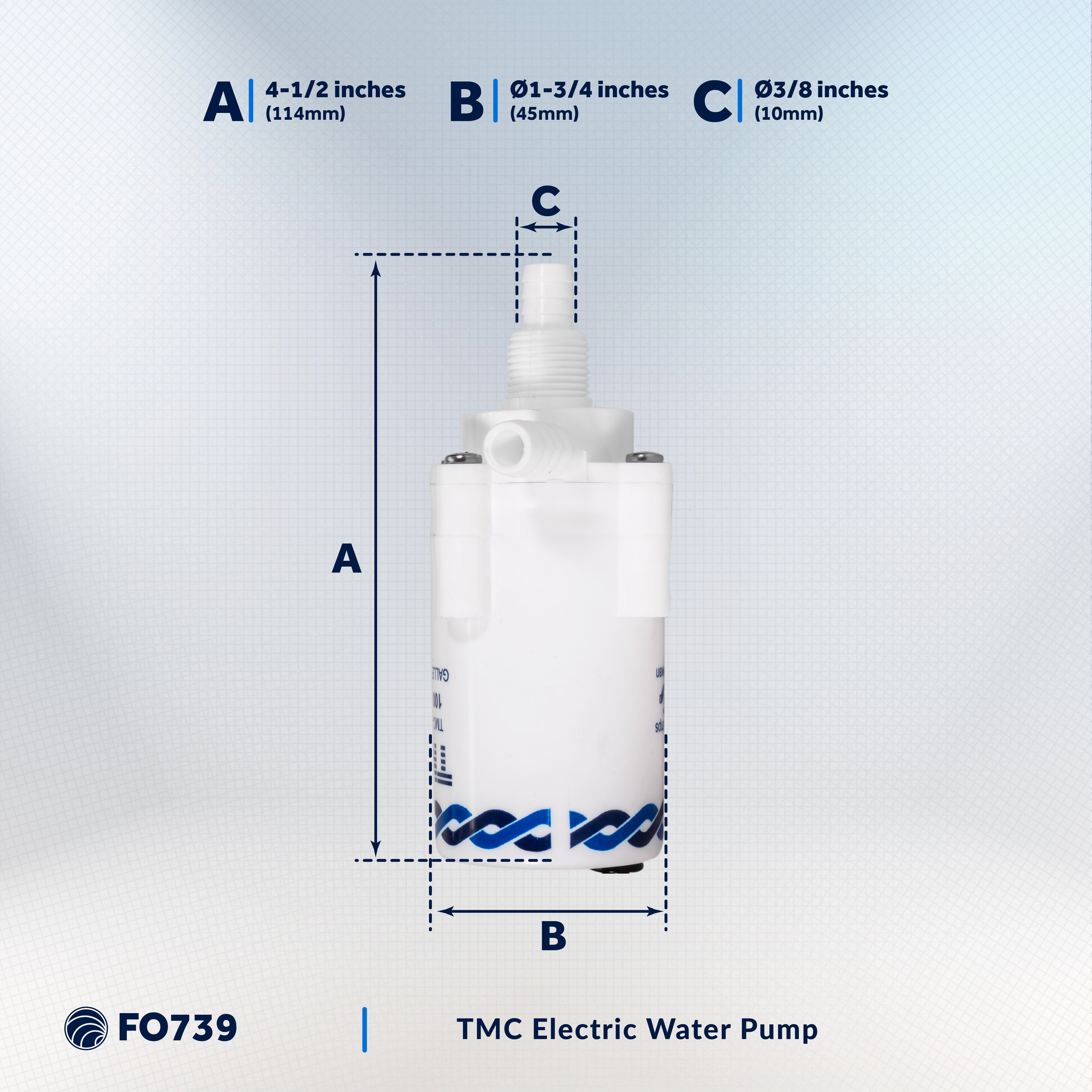 TMC Replacement Electric Galley Water Pump, 12V DC - FO739 - Five Oceans