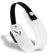 Ring Buoy Mounting Bracket Holder with Strap, White Painted Aluminum, Flat Mount - FO76 - Five Oceans