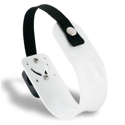 Ring Buoy Mounting Bracket Holder with Strap, White Painted Aluminum, Flat Mount - FO76 - Five Oceans