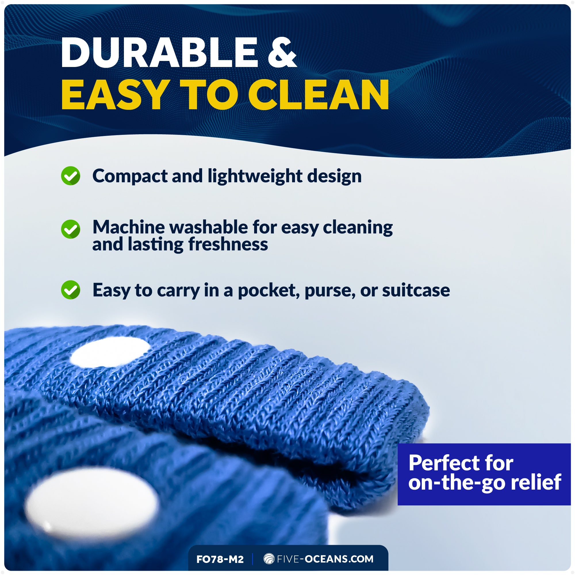 Sea Sickness Acupressure Wristbands for Natural Relief of Nausea 2-Pair (4 Wristbands) - FO78-M2 - Five Oceans