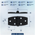 Hatch & Door Hinges 2-7/8" x 1-3/8", Black Nylon, 4-Pack - FO80-M4 - Five Oceans