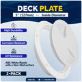 5" Deck Plate, Round Screw-in, White, 2-Pack - FO84-M2 - Five Oceans