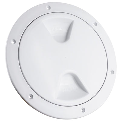 5" Deck Plate, Round Screw-in, White