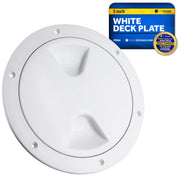 5" Deck Plate, Round Screw-in, White - FO84