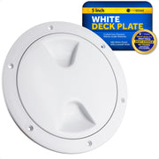 5" Deck Plate, Round Screw-in, White - FO84 - Five Oceans