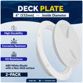 6" Deck Plate, Round Screw-in, White, 2-Pack - FO85-M2 - Five Oceans