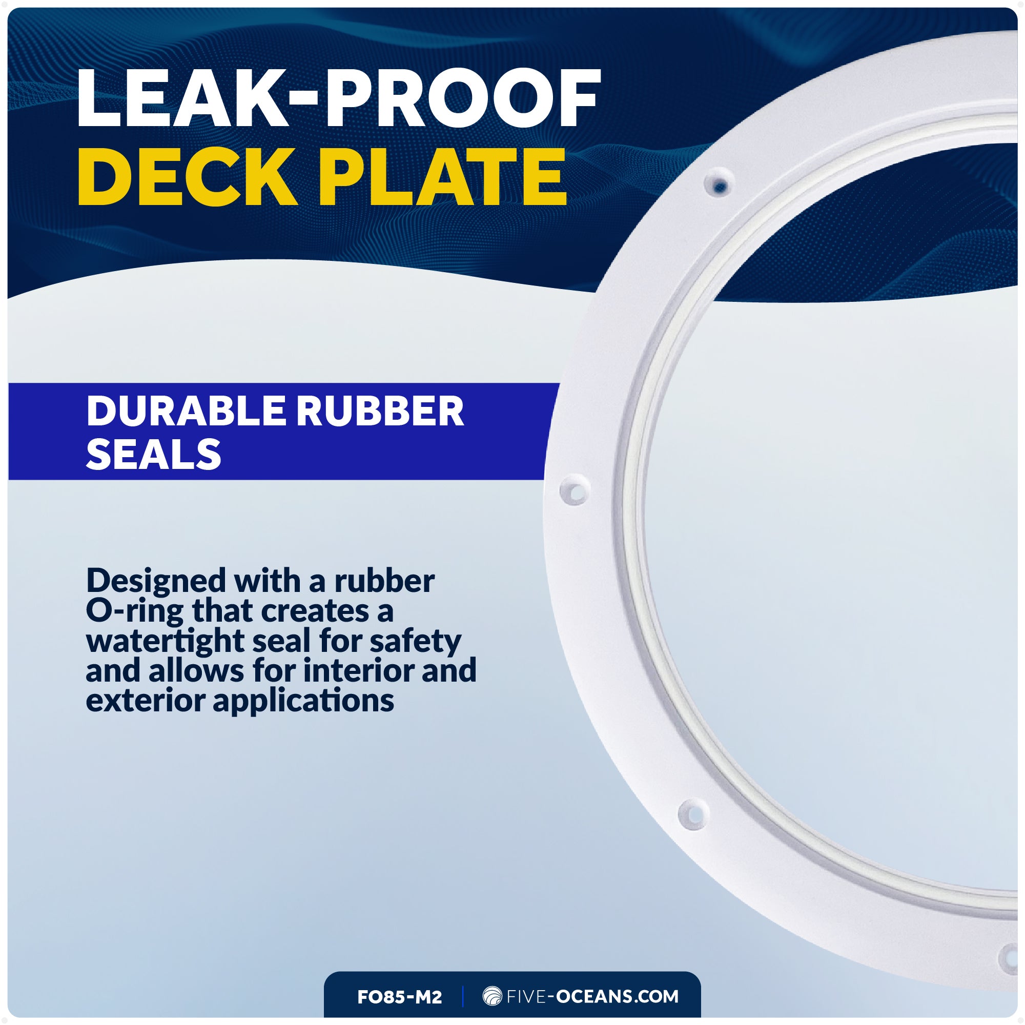 6" Deck Plate, Round Screw-in, White, 2-Pack - FO85-M2