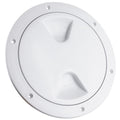6" Deck Plate, Round Screw-in, White - FO85 - Five Oceans