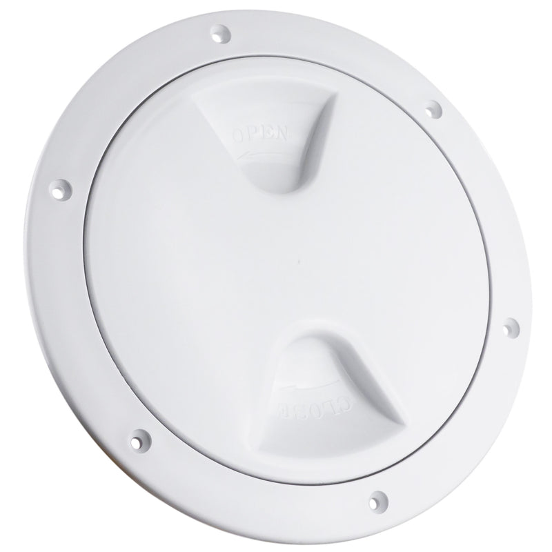 6" Deck Plate, Round Screw-in, White - FO85 - Five Oceans
