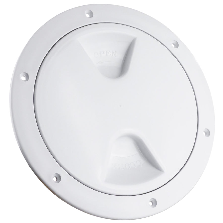 6" Deck Plate, Round Screw-in, White - FO85 - Five Oceans