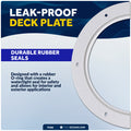 6" Deck Plate, Round Screw-in, White - FO85 - Five Oceans