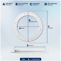 6" Deck Plate, Round Screw-in, White - FO85 - Five Oceans